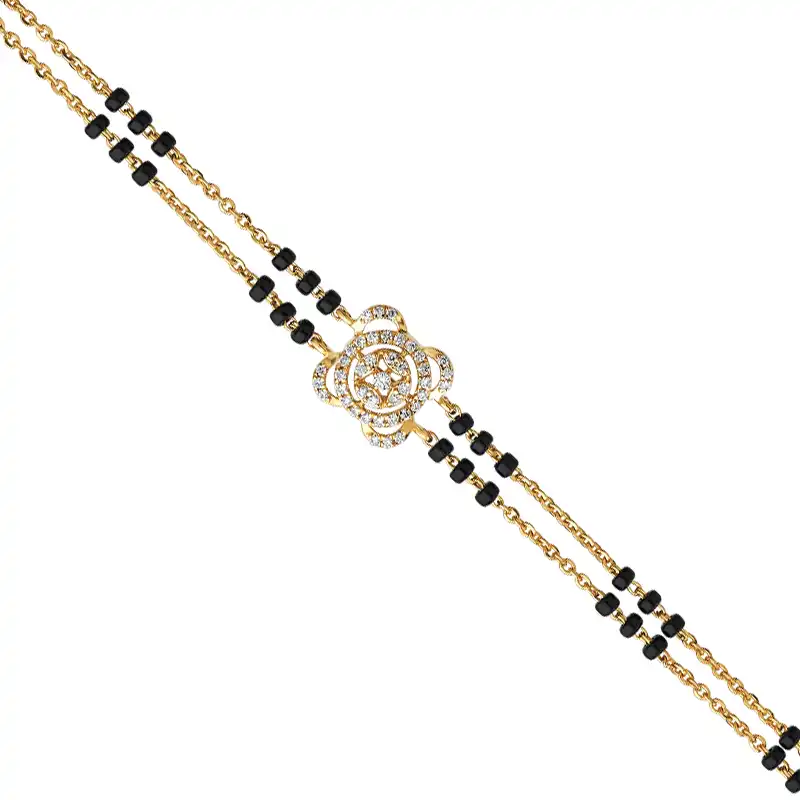 Elegant Gold and Black Bead Bracelet